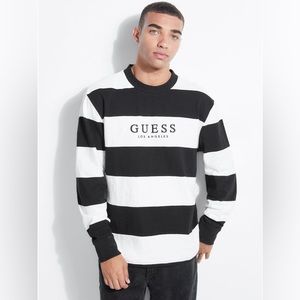 GUESS ORIGINALS black and white striped Crew